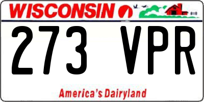 WI license plate 273VPR