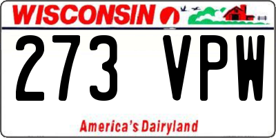 WI license plate 273VPW