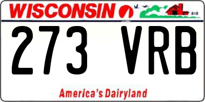 WI license plate 273VRB