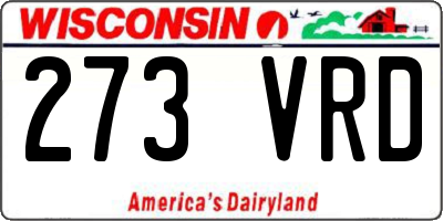 WI license plate 273VRD