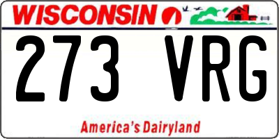 WI license plate 273VRG