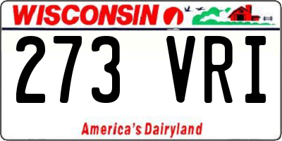 WI license plate 273VRI