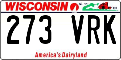 WI license plate 273VRK