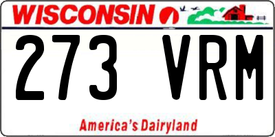 WI license plate 273VRM