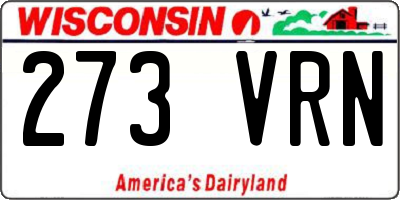 WI license plate 273VRN