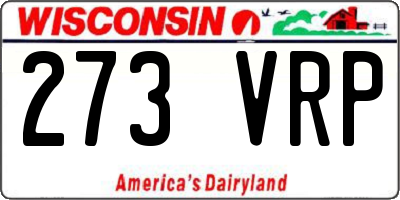WI license plate 273VRP