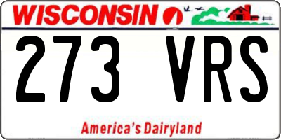 WI license plate 273VRS