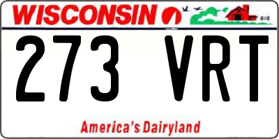 WI license plate 273VRT