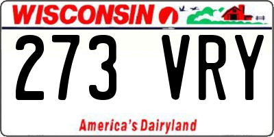 WI license plate 273VRY