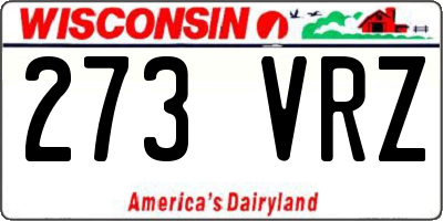 WI license plate 273VRZ