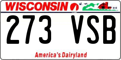 WI license plate 273VSB