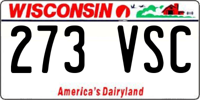 WI license plate 273VSC