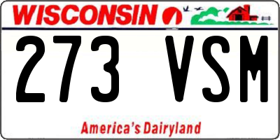 WI license plate 273VSM