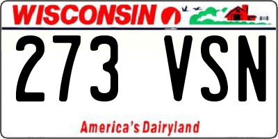 WI license plate 273VSN