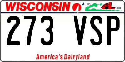 WI license plate 273VSP