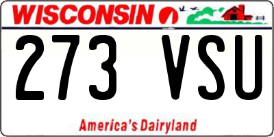 WI license plate 273VSU