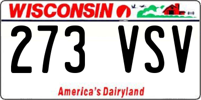 WI license plate 273VSV