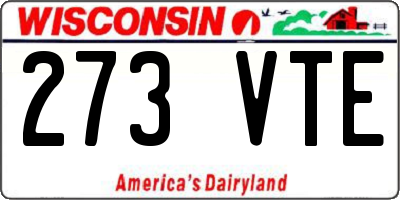 WI license plate 273VTE