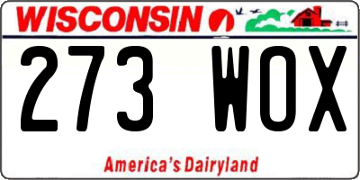 WI license plate 273WOX