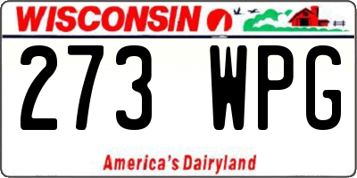 WI license plate 273WPG