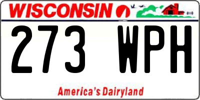 WI license plate 273WPH