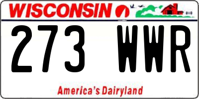 WI license plate 273WWR
