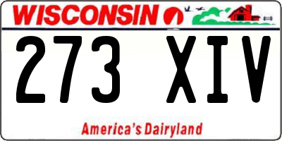 WI license plate 273XIV