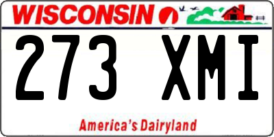 WI license plate 273XMI
