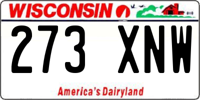 WI license plate 273XNW