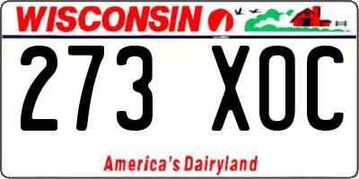 WI license plate 273XOC