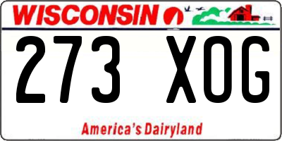WI license plate 273XOG