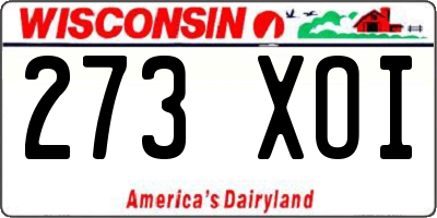 WI license plate 273XOI