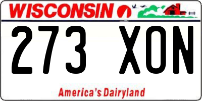 WI license plate 273XON