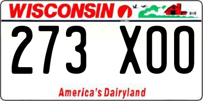 WI license plate 273XOO