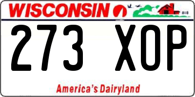 WI license plate 273XOP