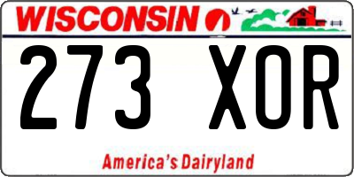 WI license plate 273XOR
