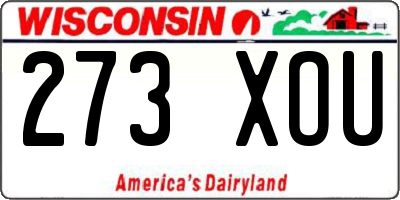 WI license plate 273XOU