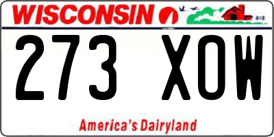 WI license plate 273XOW