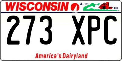 WI license plate 273XPC