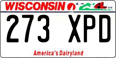 WI license plate 273XPD