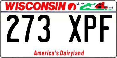 WI license plate 273XPF