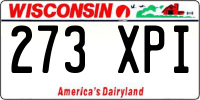 WI license plate 273XPI