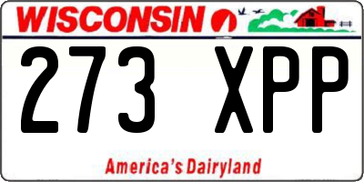 WI license plate 273XPP
