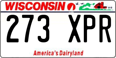 WI license plate 273XPR
