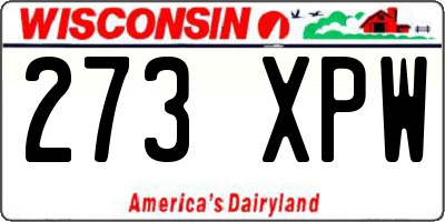 WI license plate 273XPW