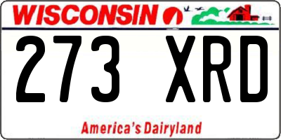 WI license plate 273XRD