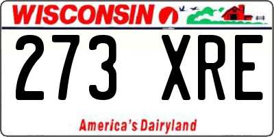 WI license plate 273XRE