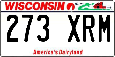 WI license plate 273XRM