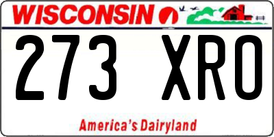WI license plate 273XRO