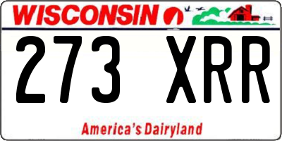 WI license plate 273XRR